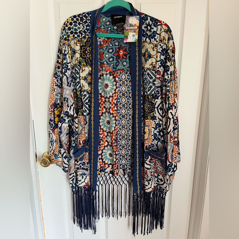 Desigual Women's Kimo Fringed Light Jacket NWT - Picture 3 of 10